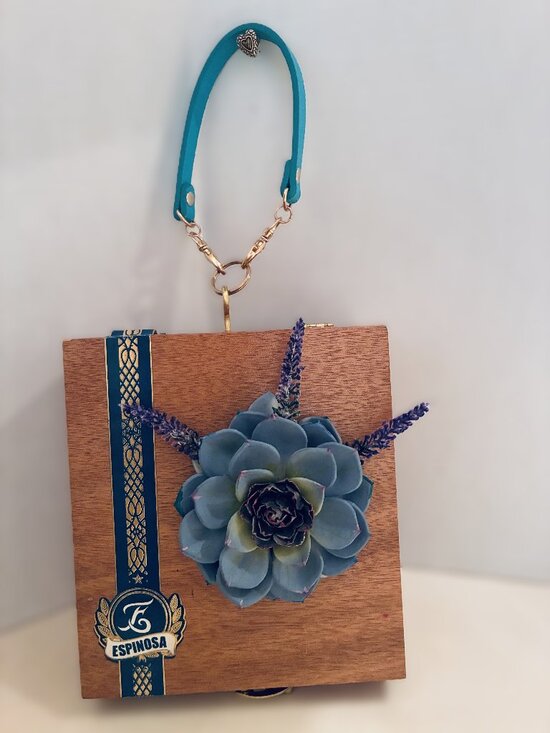 SUENOS de SAUNDRA UPCYCLED CIGAR BOXES Handbags - Original Suenos de Saundra Upcycled ESPINOSA Cigar Box Purse